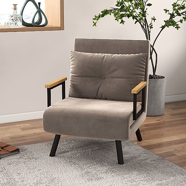HOMCOM Schlafsessel mit Bettfunktion, 63 x 73 x 81 cm, mit fünffach verstel günstig online kaufen