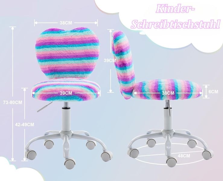 CHAIRUS Stuhl höhenverstellbarer Kinderdrehstuhl aus Kunstfell günstig online kaufen