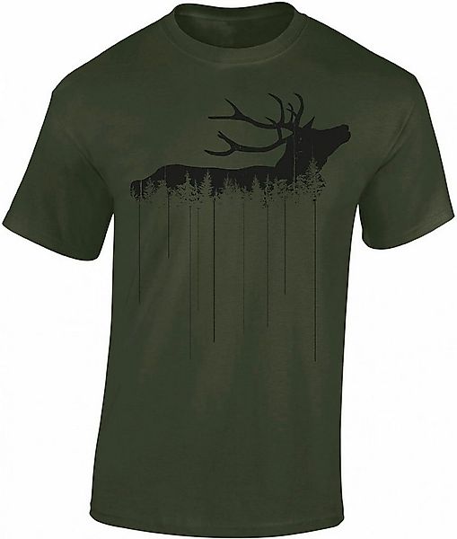 Baddery Print-Shirt "Waldhirsch" - Jäger T-Shirt - Jägerkleidung - Jagd Zub günstig online kaufen