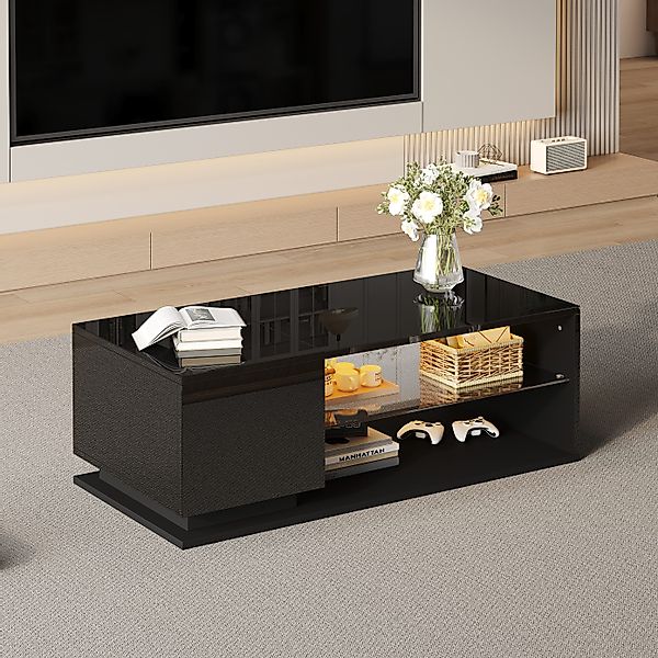 KLAM HOME Couchtisch Wohnzimmertisch mit Beleuchtungund günstig online kaufen