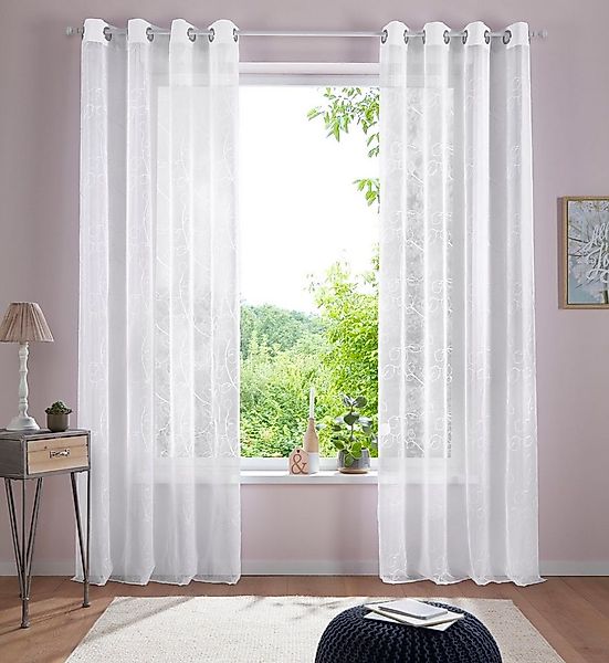Home affaire Gardine Adele (1 St), Ösen, transparent, Voile, transparent, m günstig online kaufen