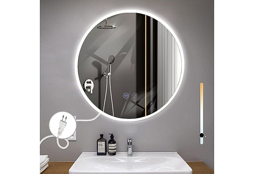 Nettlife Badspiegel spiegel mit Beleuchtung Rund 60cm, zimmerspiegel mit To günstig online kaufen