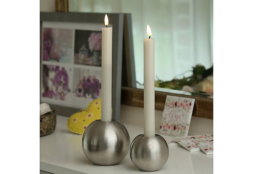 Deluxe Homeart LED-Kerze LED Stabkerzen Mia Tafelkerzen Echtwachs flackernd günstig online kaufen