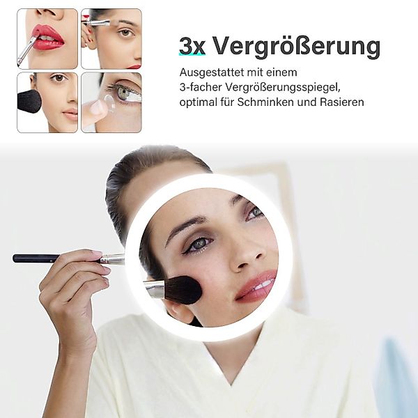 SONNI Badspiegel Badspiegel Kalt/Neutral/Warmweiß, 3-facher Vergrößerung, T günstig online kaufen