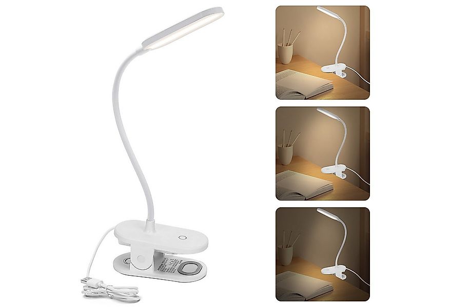Aigostar Schreibtischlampe LED Leselampe mit 3 Helligkeitsmodi, 4000K, USB- günstig online kaufen
