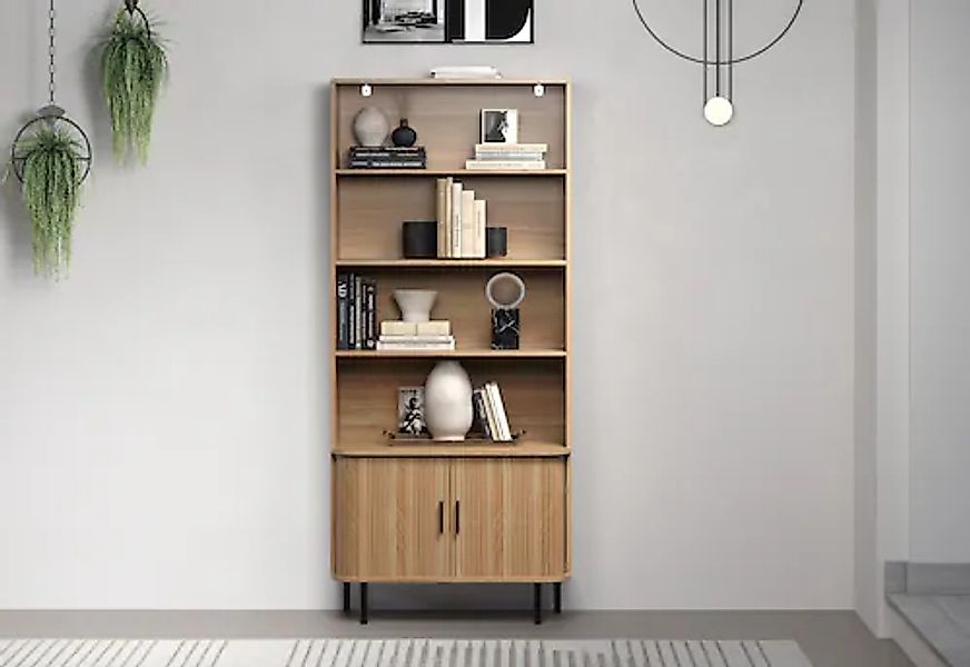 INOSIGN Bücherregal "Ronda", (1 St.), Standregal mit Schiebetüren - Maße (B günstig online kaufen