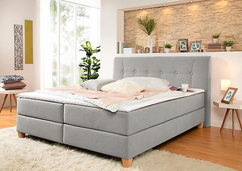 Home affaire Boxspringbett "Calloway", inkl. Topper, XXL-Ausführung, in 4 F günstig online kaufen