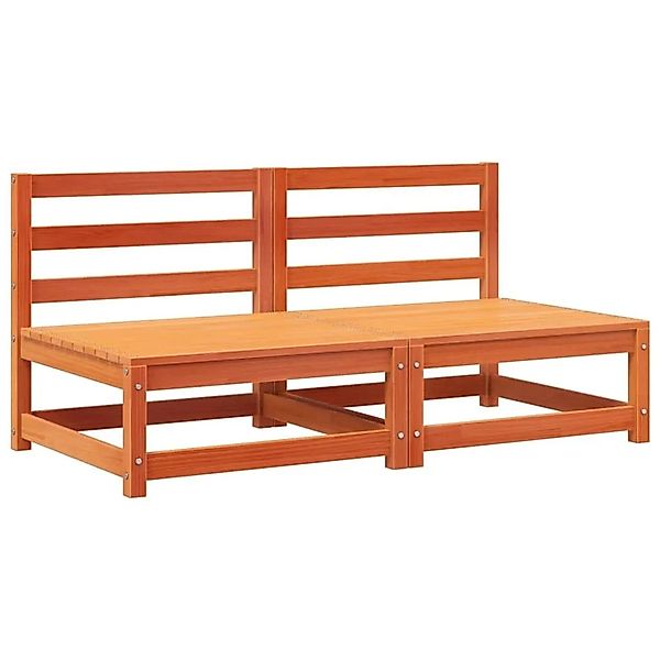 vidaXL Gartensofas ohne Armlehnen 2 Stk Wachsbraun Massivholz Kiefer 837925 günstig online kaufen