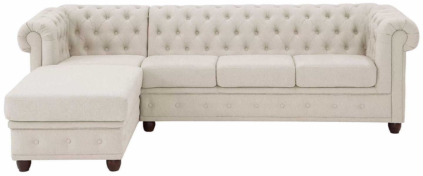 Home affaire Chesterfield-Sofa "New Castle L-Form", hochwertige Knopfheftun günstig online kaufen