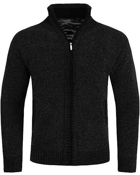 Allthemen Strickjacke mit Stehkragen Cardigan Uni Grobstrick Pullover günstig online kaufen