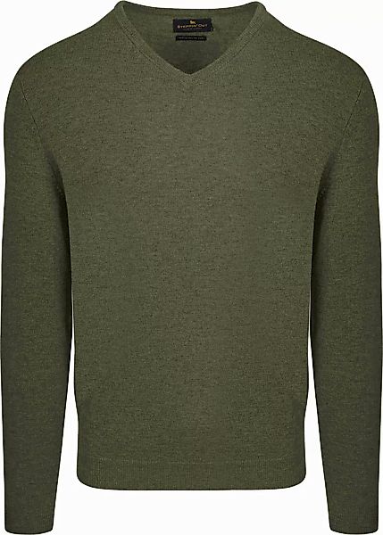 Steppin' Out Pullover V-Ausschnitt Merinowolle Olivgrün - Größe XXL günstig online kaufen