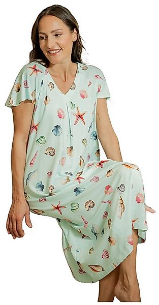 HUTSCHREUTHER Nachthemd Damen Schlafshirt mit kurzem Arm (1-tlg) Muscheln a günstig online kaufen