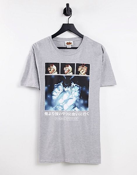Street Fighter – Ryu Hadouken – Oversize-T-Shirt in Grau günstig online kaufen