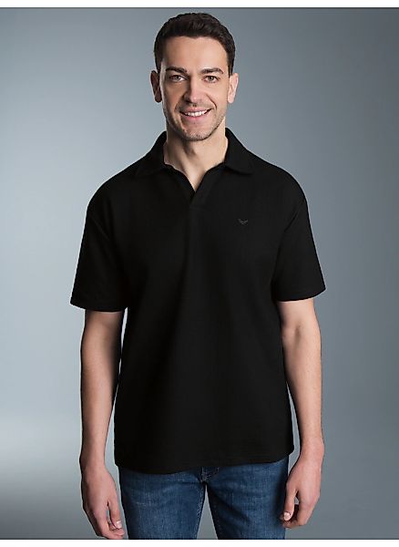Trigema Poloshirt "TRIGEMA Oversized Poloshirt ohne Knopfleiste in Waffelop günstig online kaufen