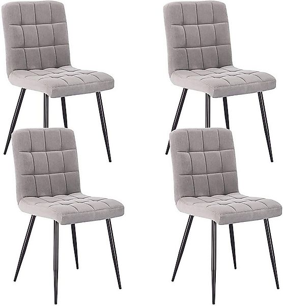 EUGAD Esszimmerstuhl (4 St), Rückenlehne, Metallbeine, Sitzfläche aus Samt günstig online kaufen