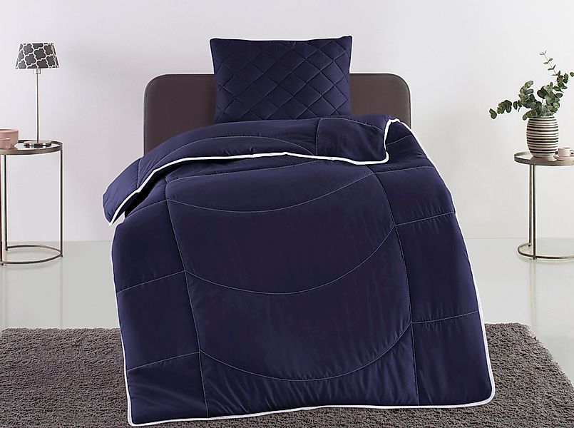 my home Steppbett + Kopfkissen Microlux, Bettdecke 135x200 cm, 155x220 cm, günstig online kaufen