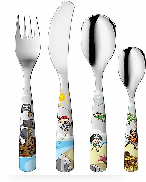 gnali & zani Kinderbesteck »Piraten«, (Set, 4 tlg.), Made in Italy günstig online kaufen
