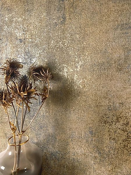 Newroom Vliestapete, Gold Tapete Modern Beton - Betonoptik Betonwand Braun günstig online kaufen