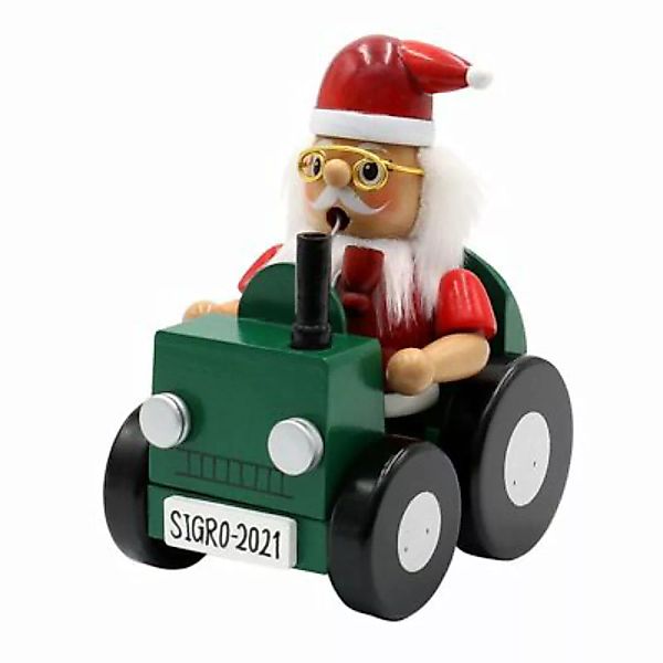 Sigro Holz Räucherfigur mit Traktor Santa 16 x 9 x 11,5 cm grün günstig online kaufen