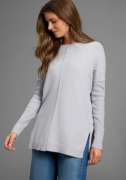 Laura Scott Longpullover aus Feinstrick in oversized Form mit seitlichen Sc günstig online kaufen