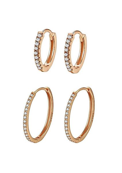 Hey Happiness Creolen-Set Damen Ohrringe mit Kristallen, Layer Basic, Ohrri günstig online kaufen