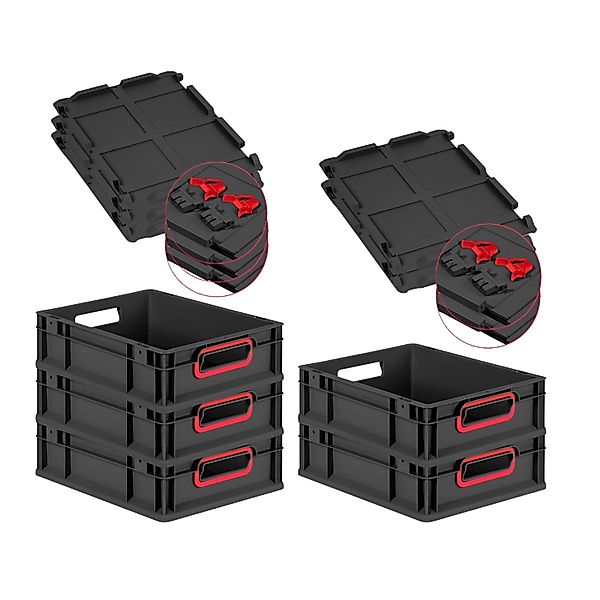 PROREGAL SuperSparSet 5x Eurobox Nextgen Color Mit Scharnierdeckel HxBxT 12 günstig online kaufen