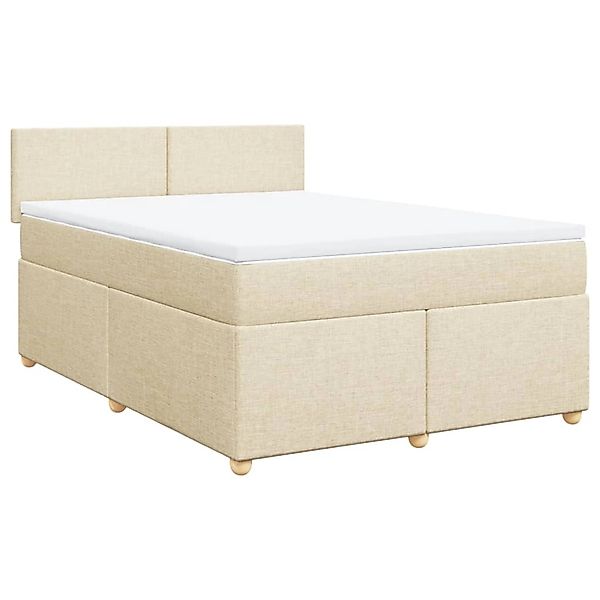 vidaXL Boxspringbett mit Matratze Creme 160x200 cm Stoff 3286729 günstig online kaufen