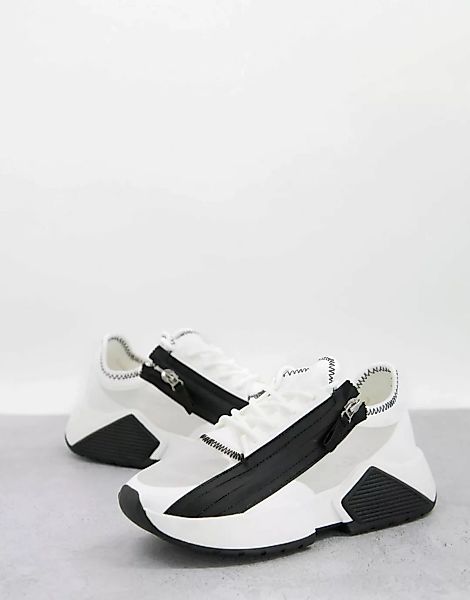 ASOS DESIGN – Darkness – Sneaker mit Reißverschluss in Weiß günstig online kaufen