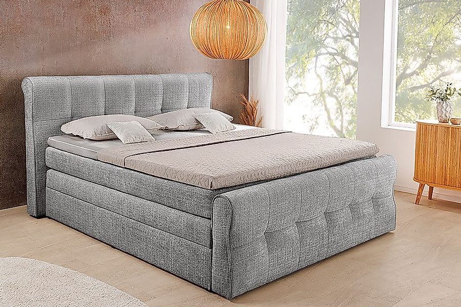 riess-ambiente Boxspringbett SIGNUM 180x200cm grau Chenille günstig online kaufen
