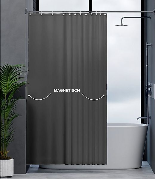 ovimar Duschvorhang Breite 120.00 cm (1-tlg), aus Polyester in Dunkelgrau z günstig online kaufen