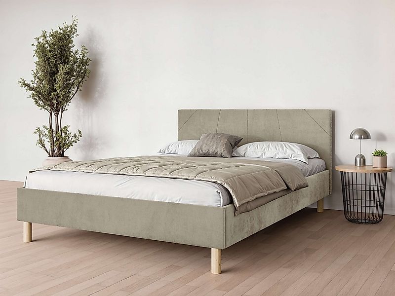 andas Polsterbett Albybyn, Bettgestell mit Kopfteil und Lattenrost, in 2 Br günstig online kaufen