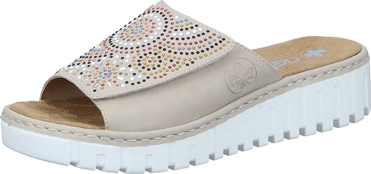 Rieker Pantoletten Pantolette aus strapazierfähigem Synthetik günstig online kaufen