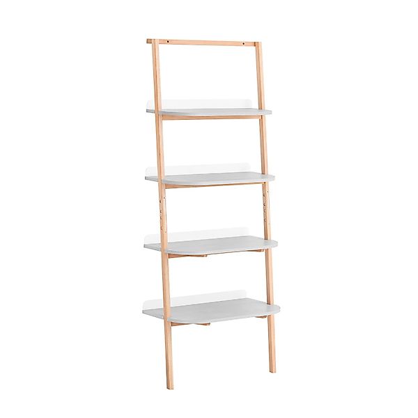 SoBuy Leiterregal mit 4 Ebenen Bücherregal Badregal Wandregal Grau HSTR02-H günstig online kaufen