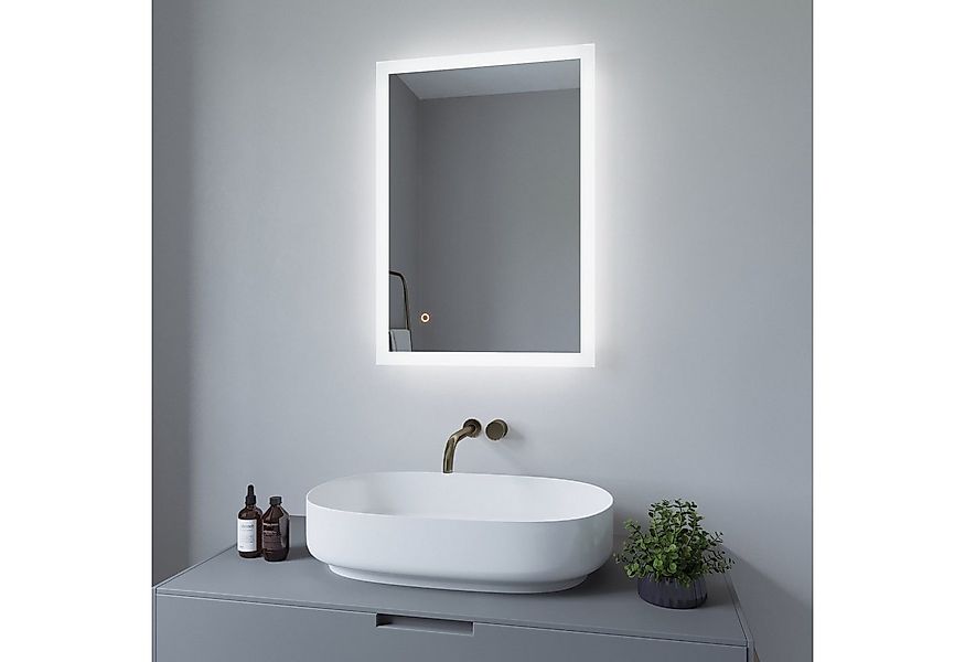 AQUALAVOS Badspiegel Led Badspiegel Touch Wandspiegel mit Beleuchtung 70x50 günstig online kaufen