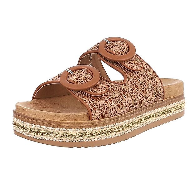 Ital-Design Stylische Damen-Sandalen mit Komfort und modischen Details Plat günstig online kaufen