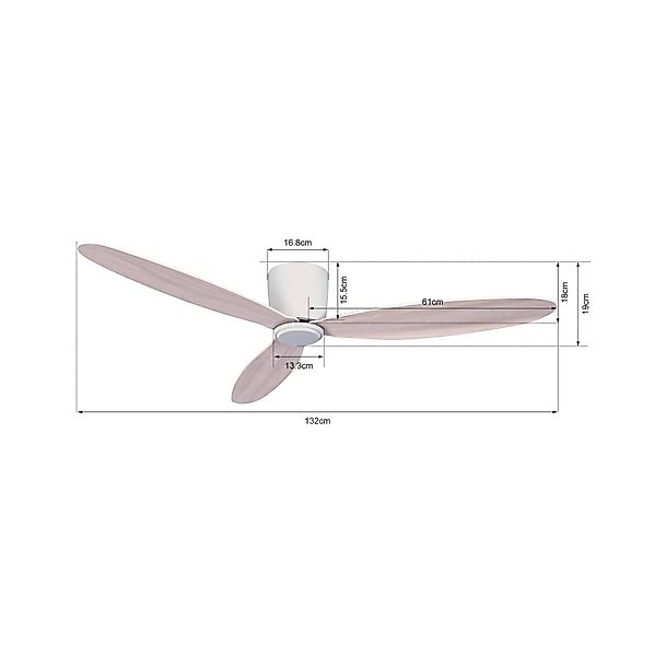 Beacon Deckenventilator Airfusion Radar eiche Ø 132 cm leise günstig online kaufen