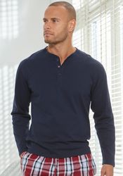 H.I.S Pyjama 1 Stück, 2 Stk. tlg., Schlafanzug in langer Form mit Webhose günstig online kaufen