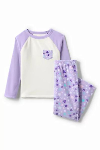 Pyjama-Set aus Fleece, Größe: 116-122, Lila, by Lands' End, Orchidee Blüten günstig online kaufen