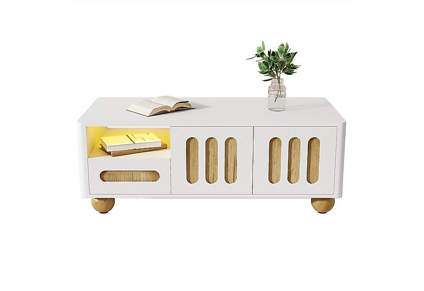 HAUSS SPOLE Couchtisch 105x50x40cm mit 4 Türen, 2 Schubladen und offenem Fa günstig online kaufen