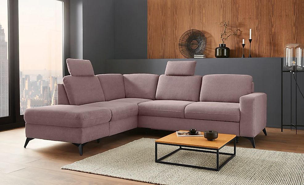PLACES OF STYLE Ecksofa "Lolland L-Form" Wahlweise mit Bettfunktion und Sta günstig online kaufen