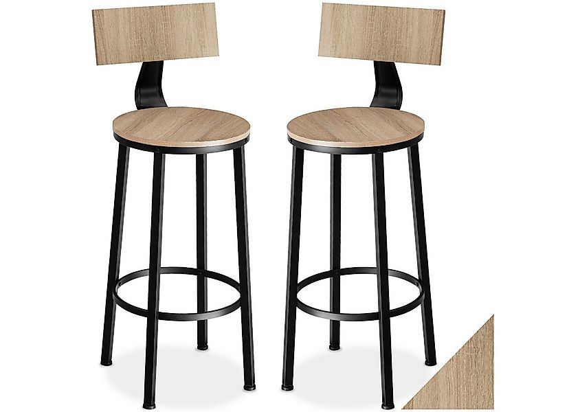 tectake Barhocker Set Barhocker, mit Rückenlehne günstig online kaufen