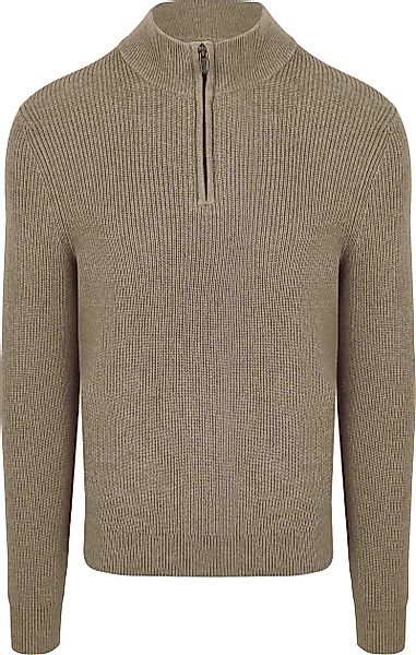 Suitable Half Zip Wool Blend Pullover Taupe - Größe XXL günstig online kaufen
