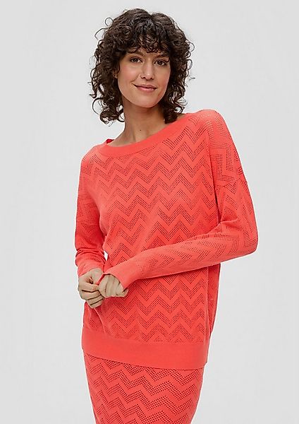 s.Oliver Longpullover Strickpullover Pullover mit Ajourmuster günstig online kaufen
