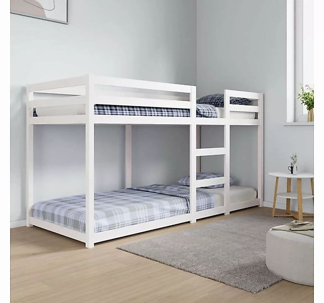 furnicato Bett Etagenbett Weiß 80x200 cm Massivholz Kiefer günstig online kaufen