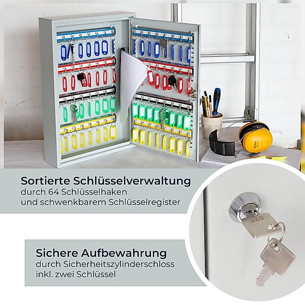 HMF Schlüsselkasten abschließbarer Schlüsselschrank mit 64 günstig online kaufen