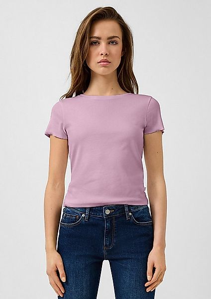 QS Kurzarmshirt T-Shirt Rippshirt günstig online kaufen
