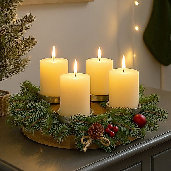 Koopman Adventskranz Tischkranz Kerzenhalter Weihnachtskranz 27cm günstig online kaufen