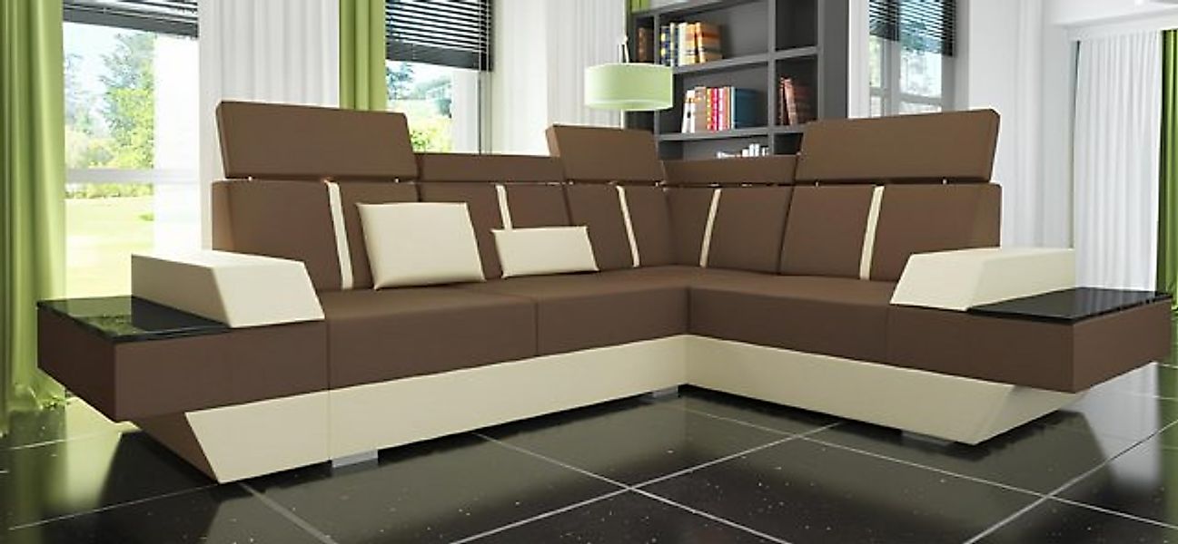 JVmoebel Ecksofa Polster Couch Sofa mit USB,Eckcouch Ledercouch Designer Le günstig online kaufen