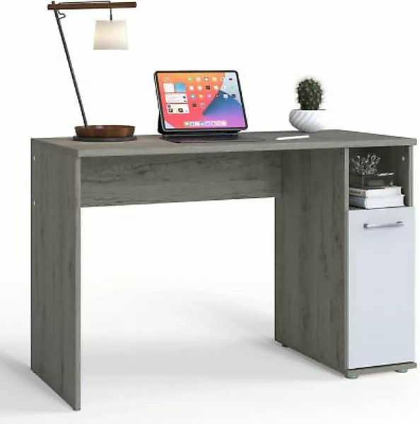 COSTWAY® Schreibtisch mit breiter Arbeitsfläche grau günstig online kaufen