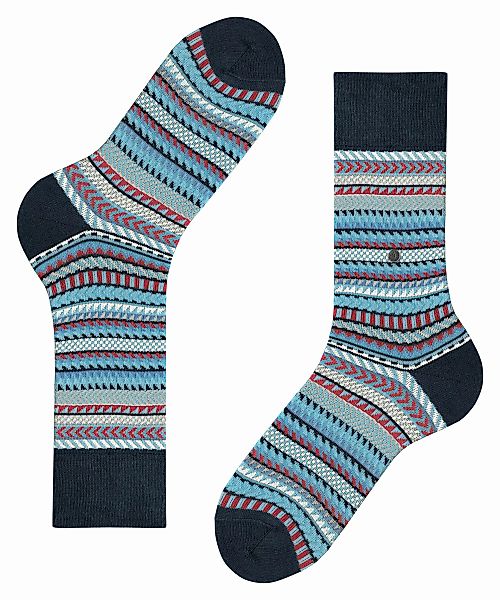 Burlington Digital Fair Isle Herren Socken, 40-46, Blau, Streifen, Baumwoll günstig online kaufen